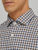 Shirt man xacus check twill blue-brown_2
