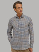 Shirt man xacus check twill blue-brown_3