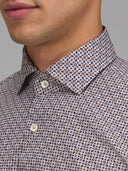 Shirt man xacus pattern poplin beige_2