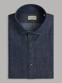 Shirt man xacus solid colour twill blue jeans_1