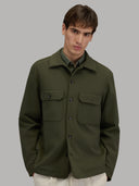 Overshirt man xacus solid colour textured army green_3
