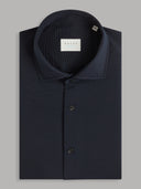 Xacus solid colour seersucker navy blue_1