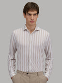 Shirt man xacus stripe textured beige_3