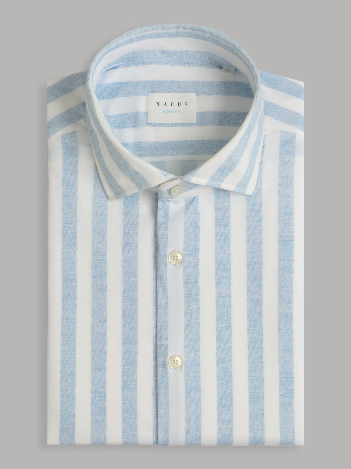 Shirt Collar Small Cutaway Stripe Textured Light Blue – Xacus