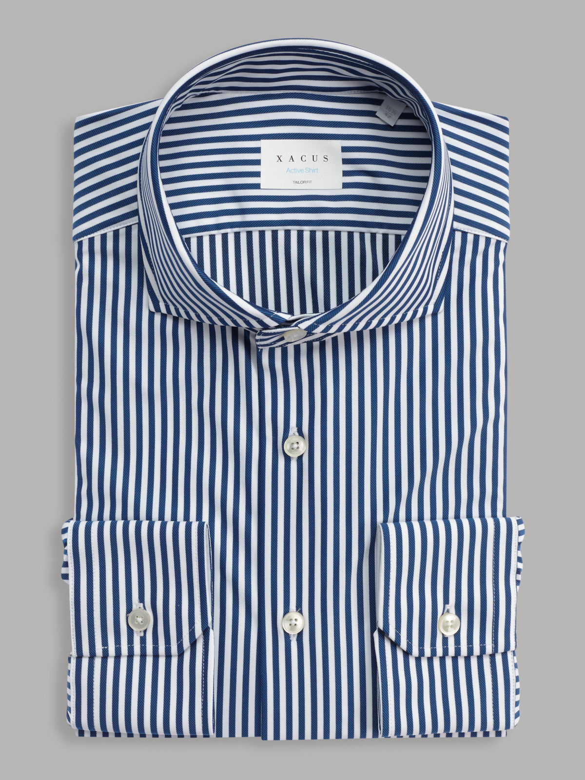 Shirt Collar Cutaway Stripe Twill Blue – Xacus