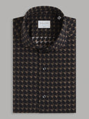 Shirt man xacus stripe twill brown_1