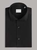 Shirt man xacus solid colour twill black_1