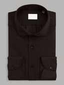 Shirt man xacus solid colour twill brown_1