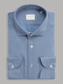 Shirt man xacus solid colour textured blue_1