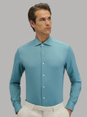 Shirt man xacus solid colour textured sea green_3