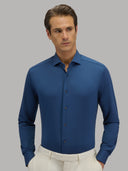 Shirt man xacus solid colour textured dark blue_3