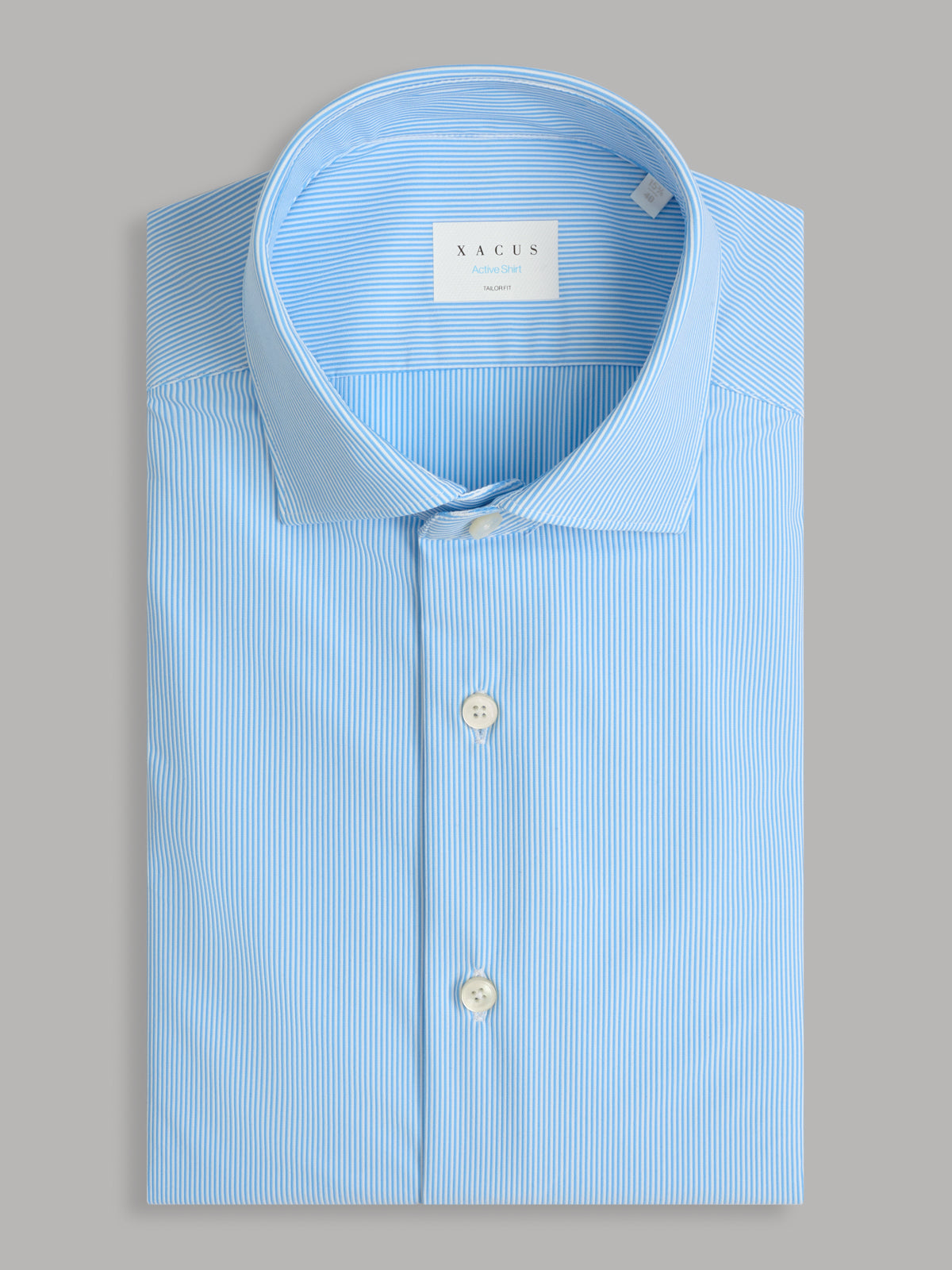 Shirt Collar Small Cutaway Stripe Twill Light Blue – Xacus