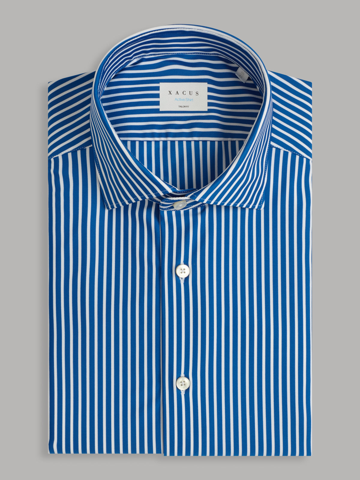Shirt Collar Small Cutaway Stripe Twill Blue – Xacus