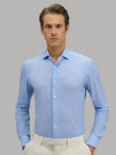 Shirt man xacus pattern textured light blue melange_3