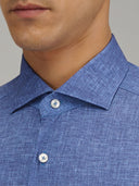 Shirt man xacus pattern textured blue royal_2