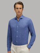 Shirt man xacus pattern textured blue royal_3