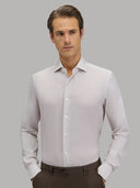 Shirt man xacus solid colour textured brown_3