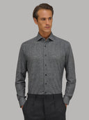 Shirt man xacus pattern textured black and white_3