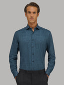 Shirt man xacus pattern textured blue_3