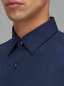 Shirt man xacus solid colour textured dark blue_2