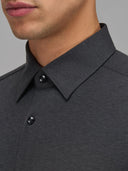 Shirt man xacus solid colour textured black_2
