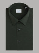 Shirt man xacus solid colour textured dark green_1