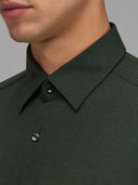Shirt man xacus solid colour textured dark green_2