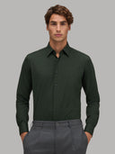 Shirt man xacus solid colour textured dark green_3