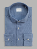 Shirt man xacus solid colour textured blue_1