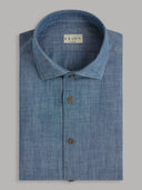 Shirt man xacus solid colour indigo blue jeans_1