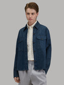 Shirt woman xacus solid colour gabardine dark blue_1