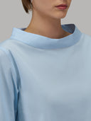 Blouse woman xacus solid colour poplin light blue_2