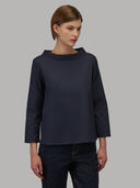 Blouse woman xacus solid colour poplin navy blue_1
