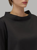 Blouse woman xacus solid colour poplin black_2