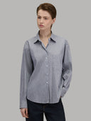 Shirt woman xacus stripe linen blue_1