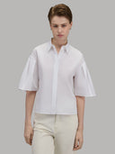 Shirt woman xacus solid colour poplin white_1