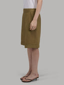Pants woman xacus solid colour linen mud_2