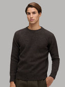Sweater sweater xacus solid colour jersey brown melange_3