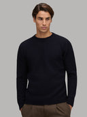 Sweater sweater xacus solid colour jersey navy blue_3