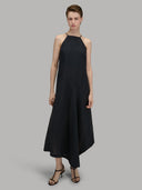 Dress woman xacus solid colour linen black_1
