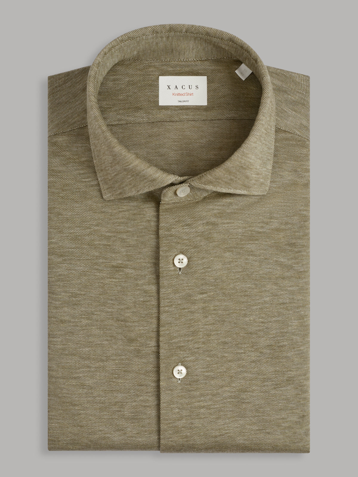 Shirt Collar Small Cutaway Solid Colour Jersey Army Green – Xacus