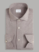 Shirt man xacus solid colour jersey brown_1