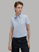 Shirt woman xacus stripe seersucker light blue_1