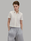 Shirt woman xacus pattern sangallo white_1