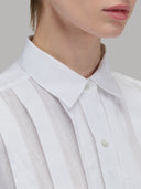 Dress woman xacus solid colour linen white_2