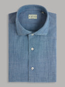 Shirt man xacus solid colour indigo blue jeans_1