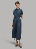 Dress woman xacus solid colour indigo blue jeans_1
