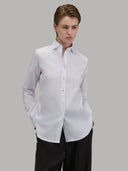 Shirt woman xacus solid colour poplin white_1