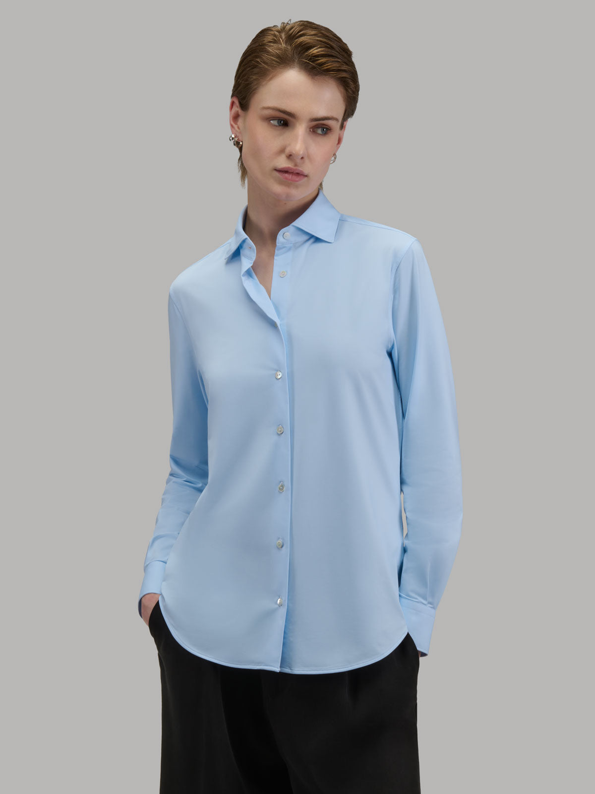 Shirt Solid Colour Twill Sky Blue  Xacus