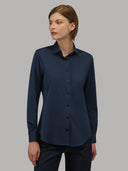 Shirt woman xacus solid colour oxford dark blue_1